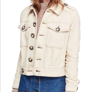 Free People Cropped Cream Jacket